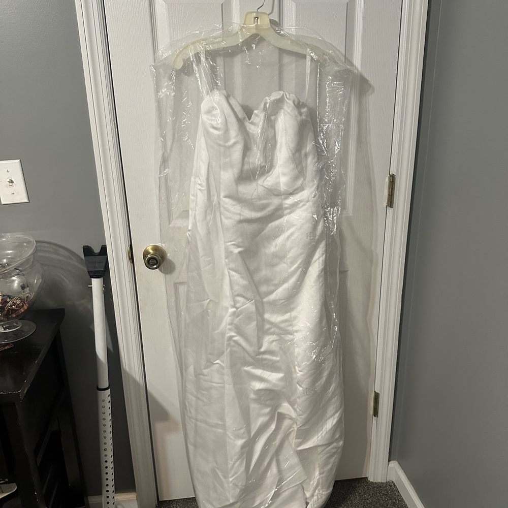 David's Bridal White Wedding Dress - Picture 2 of 4